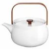 Teekanne Mit Holzgriff, weiß 1,5 L