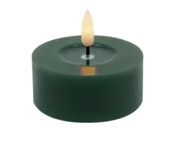 Teelicht LED 2er Set Echtwachs winter green smooth