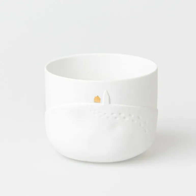 Teelicht Schneetag „Schneeflocken", H.7cm, D.9cm