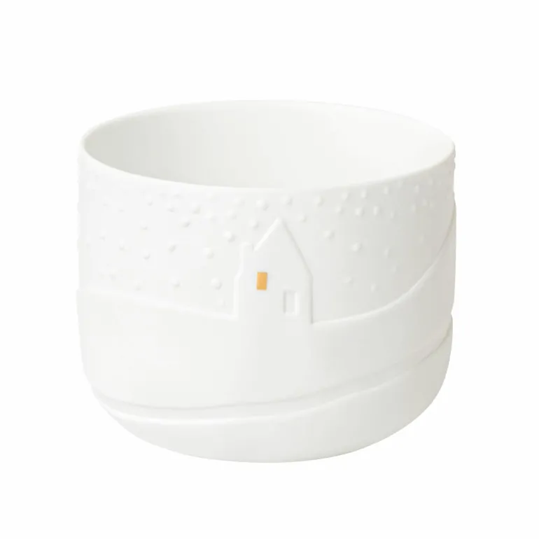 Teelicht Schneetag „Schneeflocken", H.7cm, D.9cm