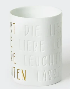 Teelichthalter Lasst Die Liebe Leuchten D7cm H9cm