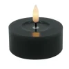 Teelicht LED 2er Set Echtwachs winter black smooth