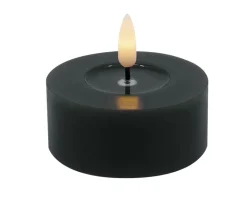 Teelicht LED 2er Set Echtwachs winter black smooth