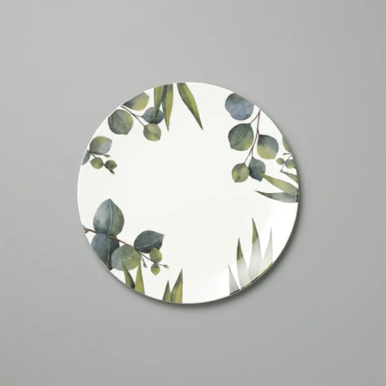 Teller flach 21 cm Eukalyptus Fine Bone China
