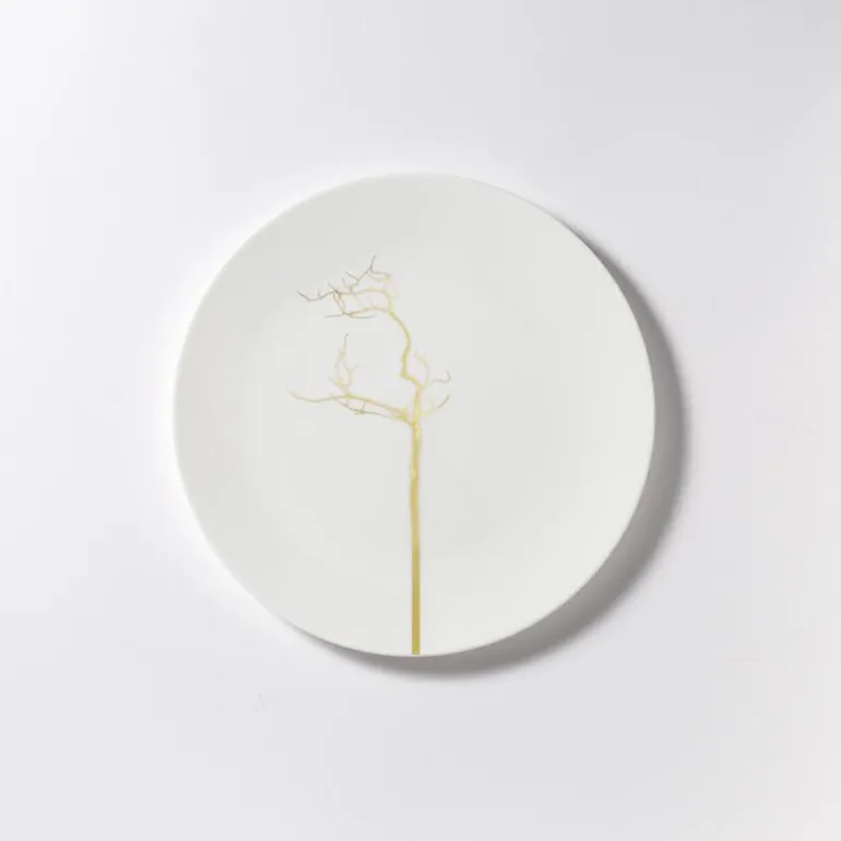 Teller flach 21 cm Golden Forest Fine Bone China