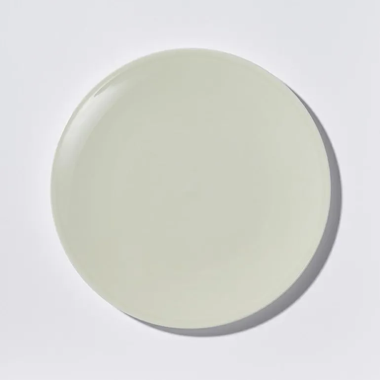Teller flach 28 cm Pastell Khaki Fine Bone China
