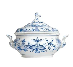 Terrine 3,5 l oval mit Schnörkel Zwiebelmuster kob
