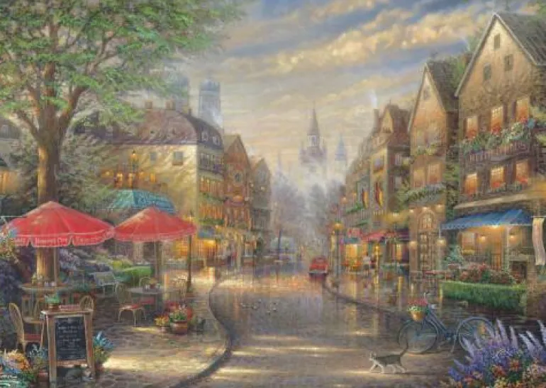Thomas Kinkade: Café in München - Puzzle 1000 Teil
