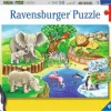 Tiere im Zoo - Puzzle 2x12 Teile