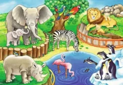 Tiere im Zoo - Puzzle 2x12 Teile