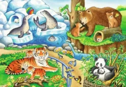 Tiere im Zoo - Puzzle 2x12 Teile