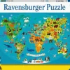 Tierische Weltkarte - Puzzle 150 Teile