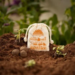 Topfbälle Samenbombe Jutebeutel