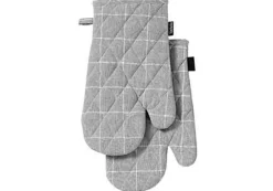 Topfhandschuhe 2er Set "Eco Check" grau