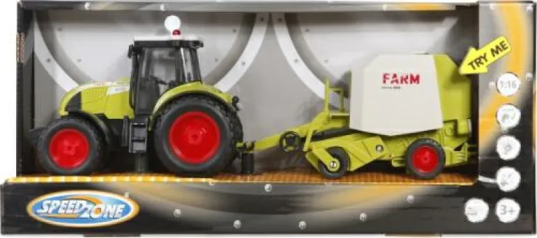Traktor mit Rundballenpresse, Licht & Sound, Frikt