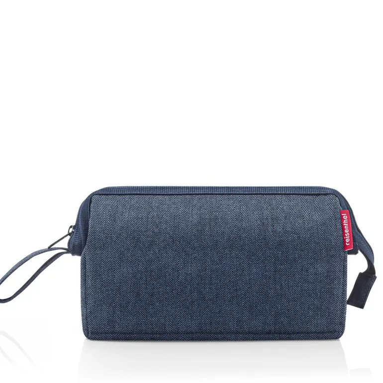 Travelcosmetic Herringbone Dark Blue Kosmetiktasch