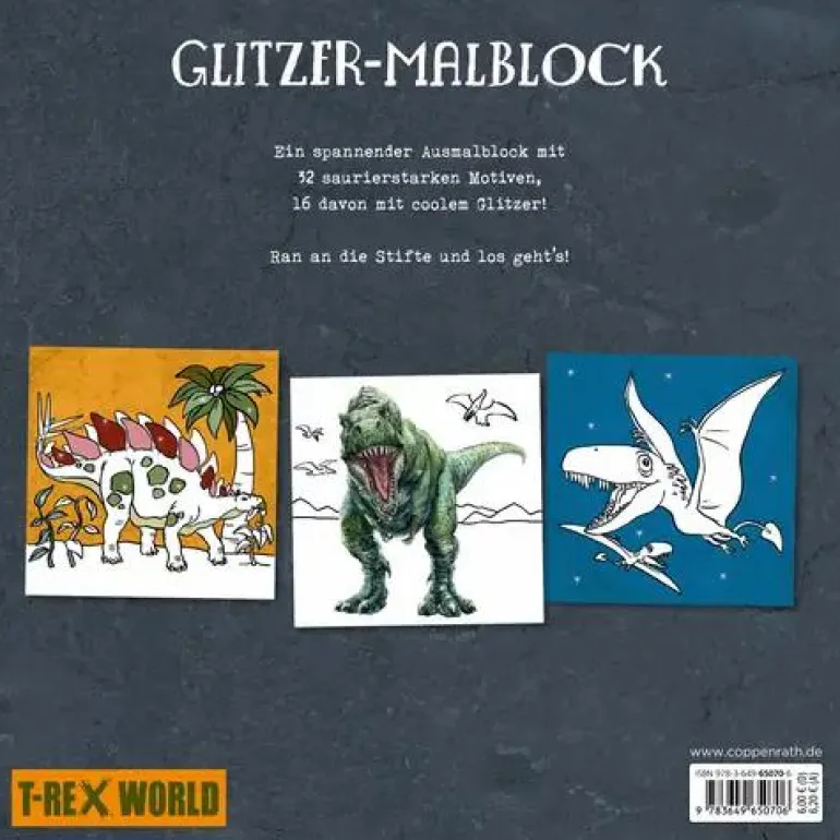 T-Rex World - Glitzer-Malblock