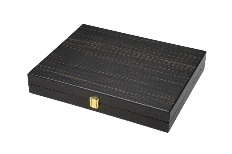 Turnier Schachset schwarz, Feld 50mm, mit Holzkass