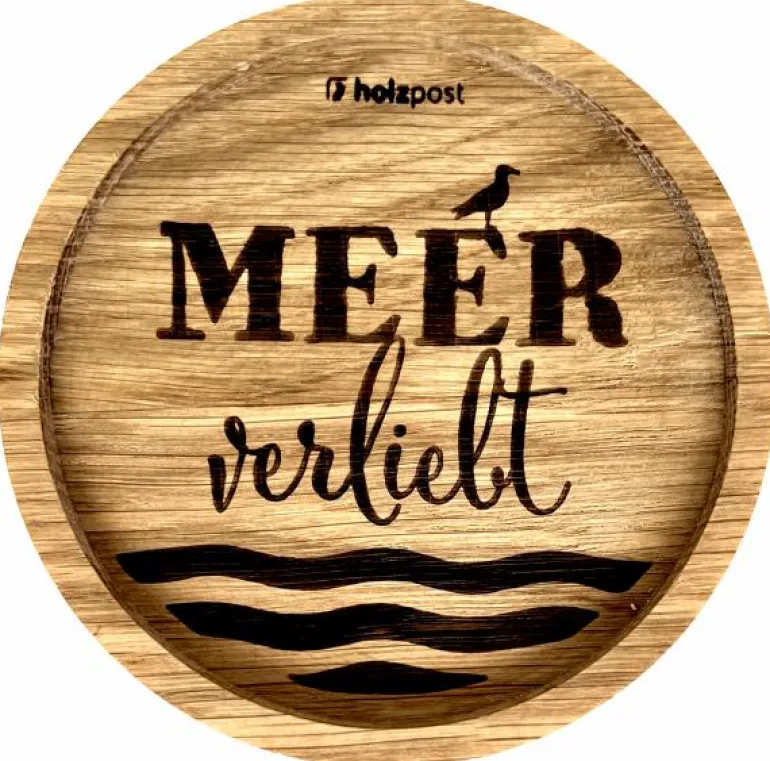 Untersetzer aus EICHE Meer verliebt