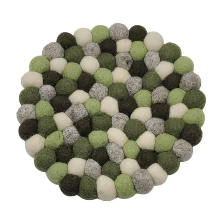 Untersetzer dicke Kugeln 21cm grün, grau,weiß