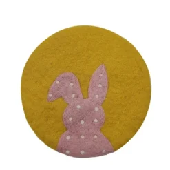 Untersetzer Hase mit Tupfen goldgelb