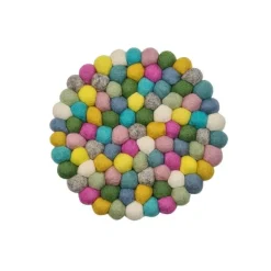 Untersetzer rund dicke Kugeln frühlingsfarben