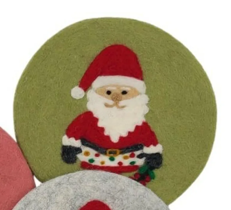 Untersetzer Santa Claus, hellgrün (Ø ca. 21 cm)