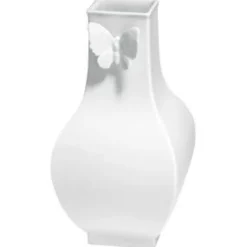 Vase 25,5 cm Butterfly Collection eckig groß Weiss