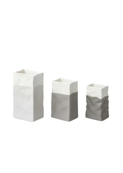 Vase Mini Porzellantüte Set Aus 3, Grautöne