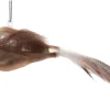 Vogel 20cm mit Feder, glas, grau/silber