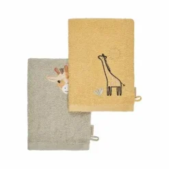 Waschlappen 2er Pack Giraffe Kaya, bunt