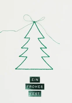 Weihnachtsfadenkarte „Ein frohes Fest"
