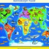Weltkarte mit Tieren - Rahmenpuzzle 30 Teile