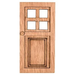 Wichteltür eckig Holz 14cm