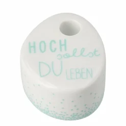 Wunschkerze ,, Hoch Sollst Du Leben 6x5x3cm "