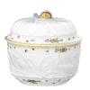 Zuckerdose 12,5 cm Schwanendessin Indische Blumenz