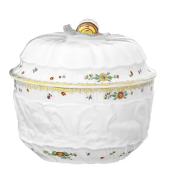 Zuckerdose 12,5 cm Schwanendessin Indische Blumenz